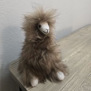 Fluffy Brown Llama Plush Toy